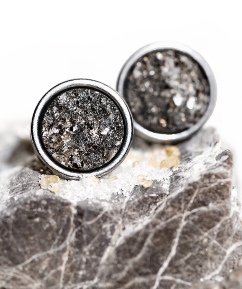 MOON - Ohrstecker Set 8mm Ø "Callisto" silberfarben