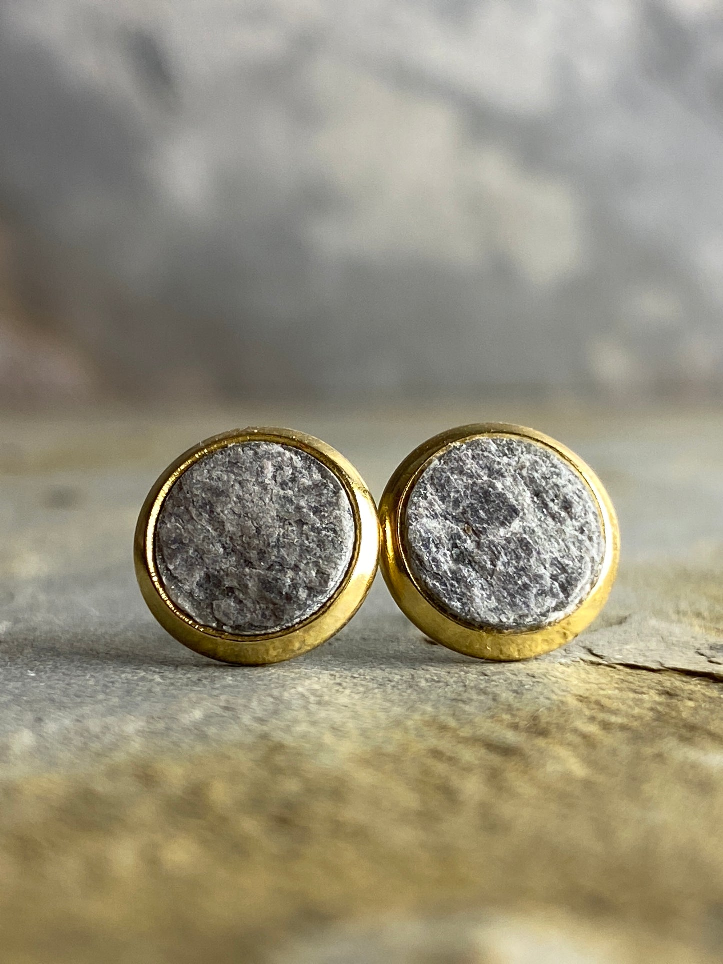 Naturstein Ohrstecker-Set 8mm Ø - "Luna"