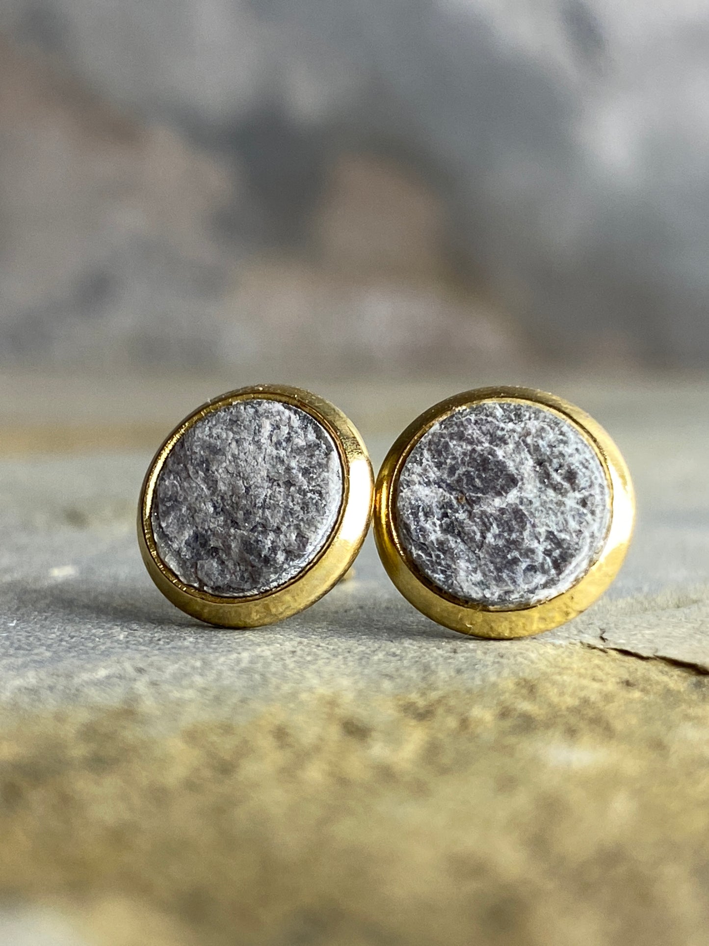 Naturstein Ohrstecker-Set 8mm Ø - "Luna"