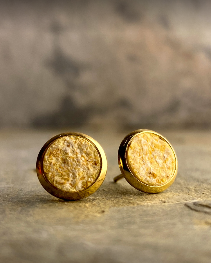 Naturstein Ohrstecker-Set 8mm Ø - "Pluto"